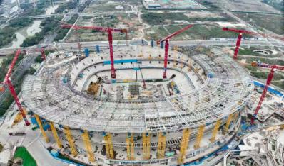 品质建造！中建三局三公司杭州余杭国际体育中心主体结构全面封顶！